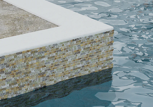 beige colour stone mosaic pool tiles