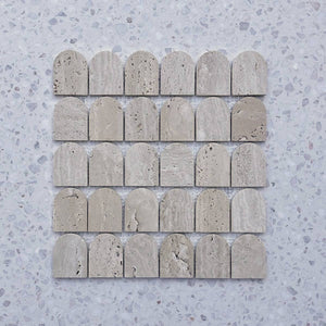 Alessio Chiaro Scallop Mosaic - Stone and Tile Projects