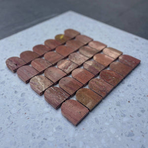 Alessio Rosso Scallop Mosaic - Stone and Tile Projects