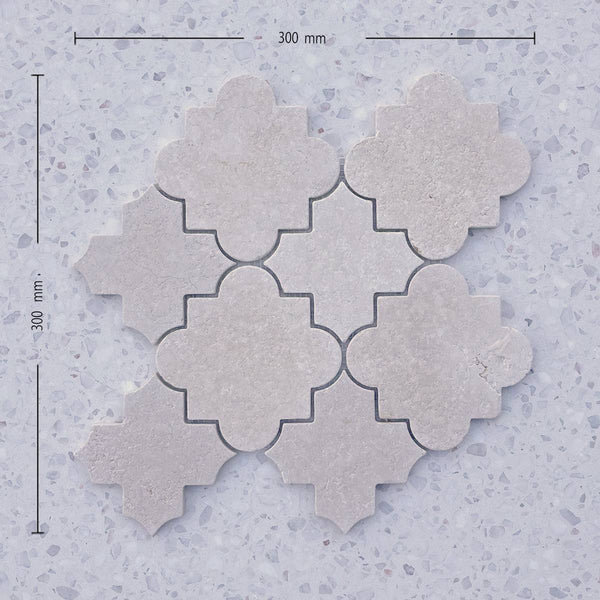 White Sand Alhambra Jumbo Mosaic - Stone and Tile Projects