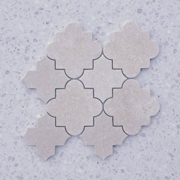 White Sand Alhambra Jumbo Mosaic - Stone and Tile Projects