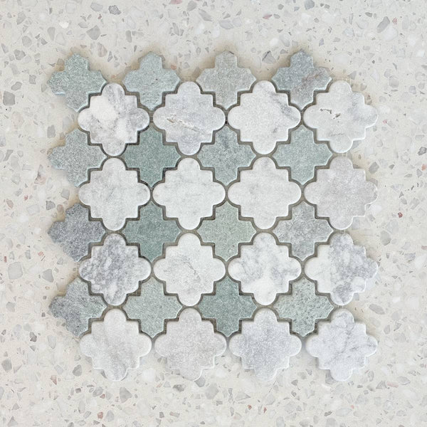 Carrara Jade Alhambra Marble Mosaic - Stone and Tile Projects