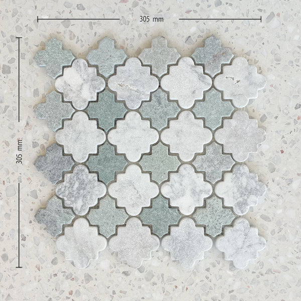 Carrara Jade Alhambra Marble Mosaic - Stone and Tile Projects