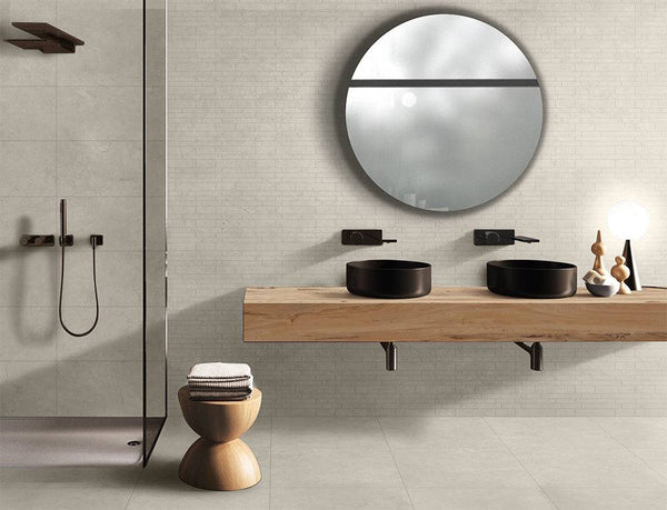 Almeria Travertine Bianco Porcelain - Stone and Tile Projects