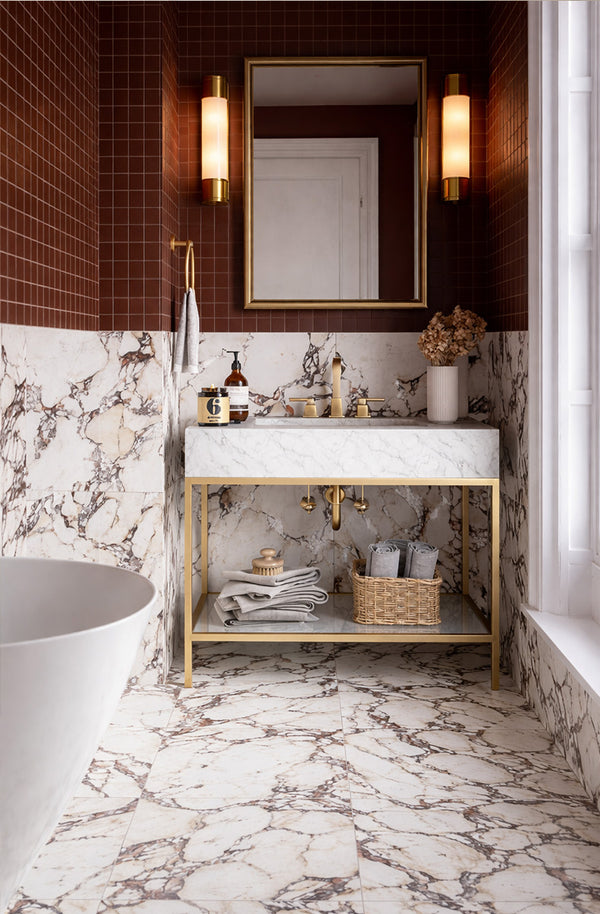 Cagliari Maroon Red Full Bodied Porcelain Mosaic