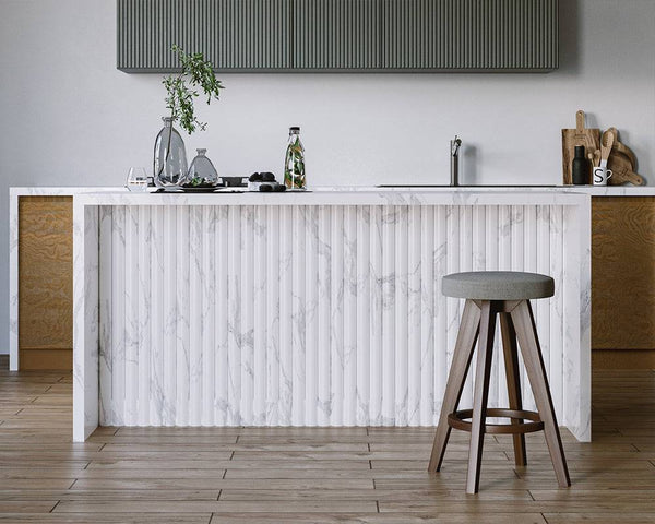 Calacatta Staturio Marble Convex Flute Plus - Stone and Tile Projects