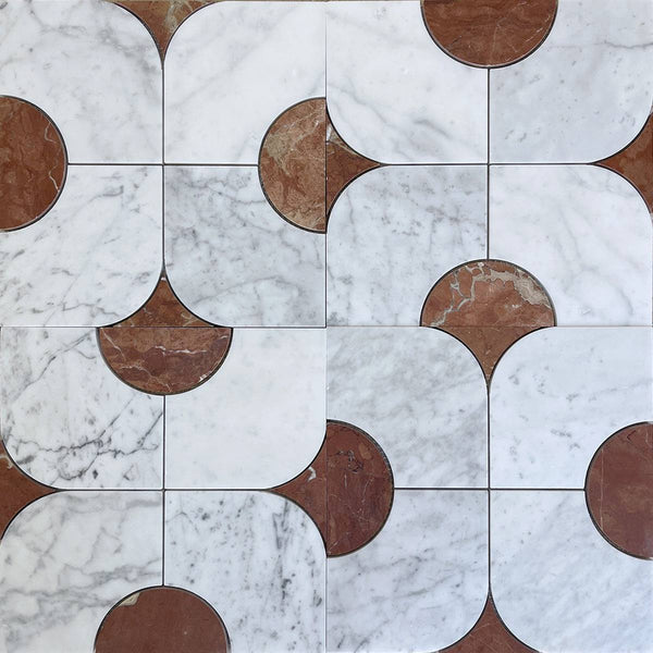 Carrara Rosso Stella Cupola mosaic - Stone and Tile Projects