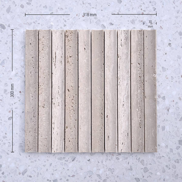 Chiaro Concave Travertine Mosaic - Stone and Tile Projects