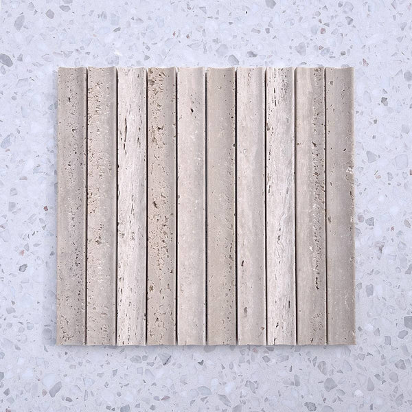 Chiaro Concave Travertine Mosaic - Stone and Tile Projects