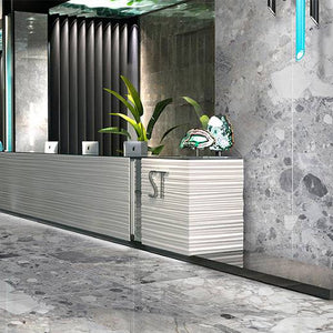 Conglomerate Grey Porcelain - Stone and Tile Projects