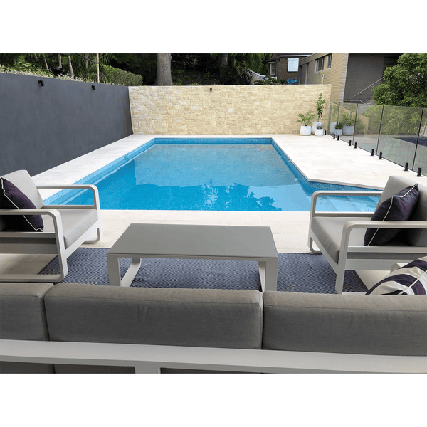 Crema Bianco Tumbled and Sandblasted Limestone - Stone and Tile Projects