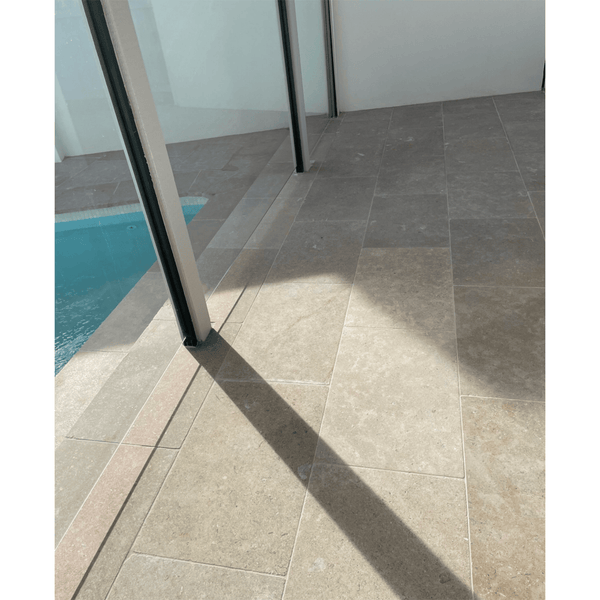 Crema Earth Tumbled and Acid-Washed Limestone - Stone and Tile Projects