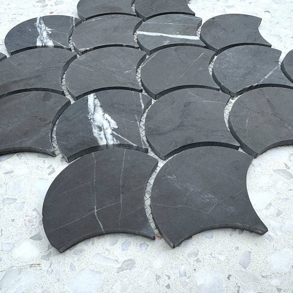 Fiorina Ash Fan shaped Marble Mosaic - Stone and Tile Projects