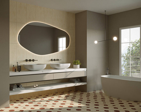 Chiaro Rosso Travertine Stella Cupola mosaic - Stone and Tile Projects