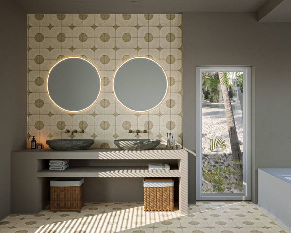 Chiaro Travertine Stella Cupola mosaic - Stone and Tile Projects