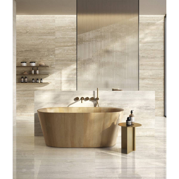 Calico Beige Travertine Veincut Porcelain - Stone and Tile Projects