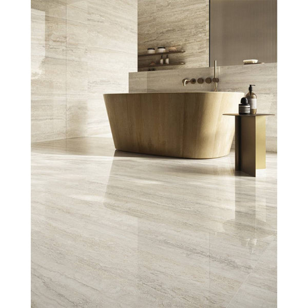 Calico Ivory Travertine Veincut Porcelain - Stone and Tile Projects