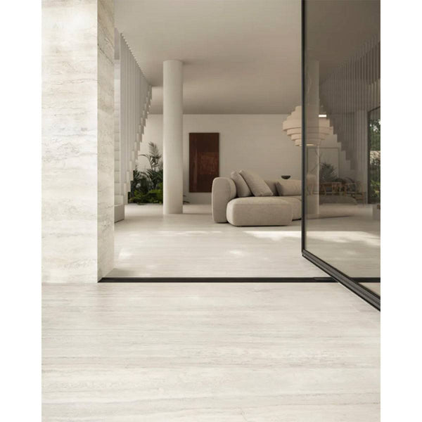 Calico White Travertine Veincut Porcelain - Stone and Tile Projects