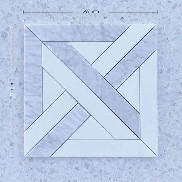 Jumbo Intarsio Carrara and Thassos Marble Mosaic - Stone and Tile Projects