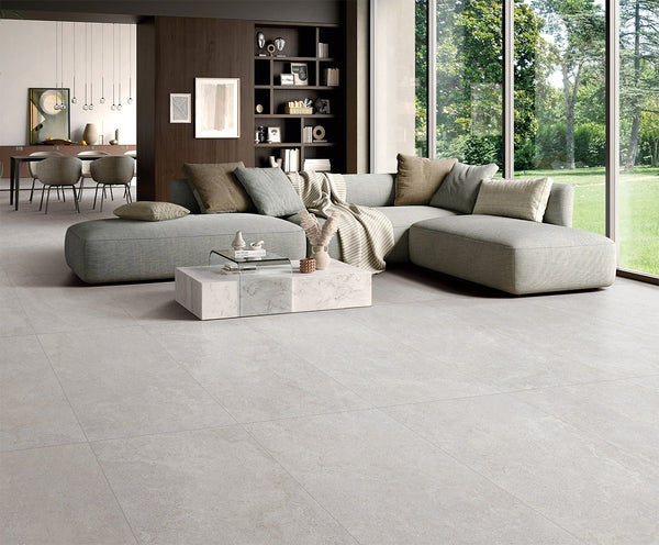 Kashan Limestone Smoke Porcelain - Stone and Tile Projects