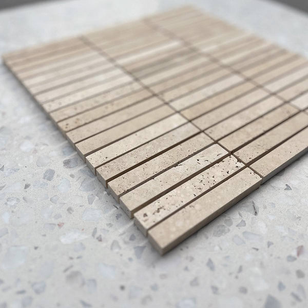 Kit Kat Travertine Finger Mosaic 98x15 - Stone and Tile Projects