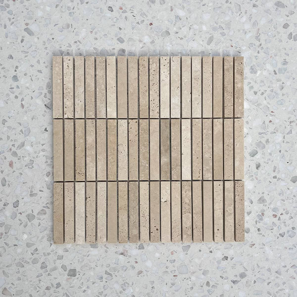 Kit Kat Travertine Finger Mosaic 98x15 - Stone and Tile Projects