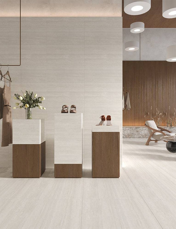 La Spezia Bianco Travertine Veincut Porcelain - Stone and Tile Projects