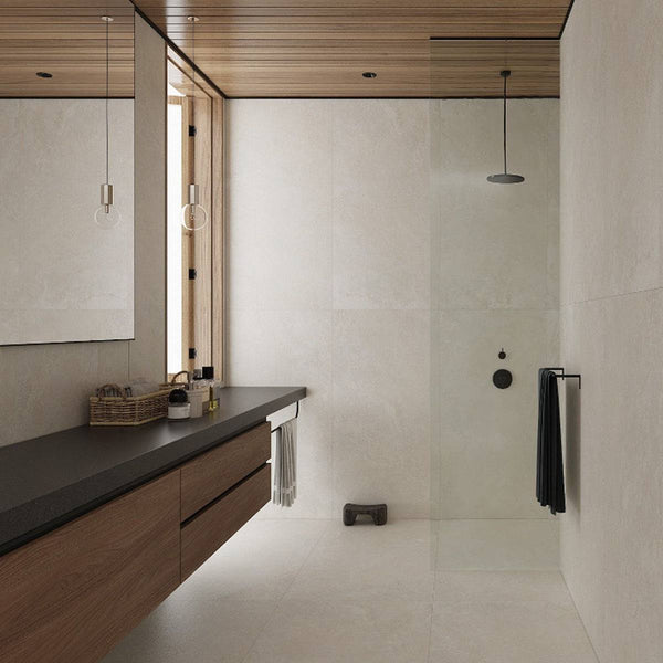 La Spezia Bianco Travertine Cross-Cut Porcelain - Stone and Tile Projects