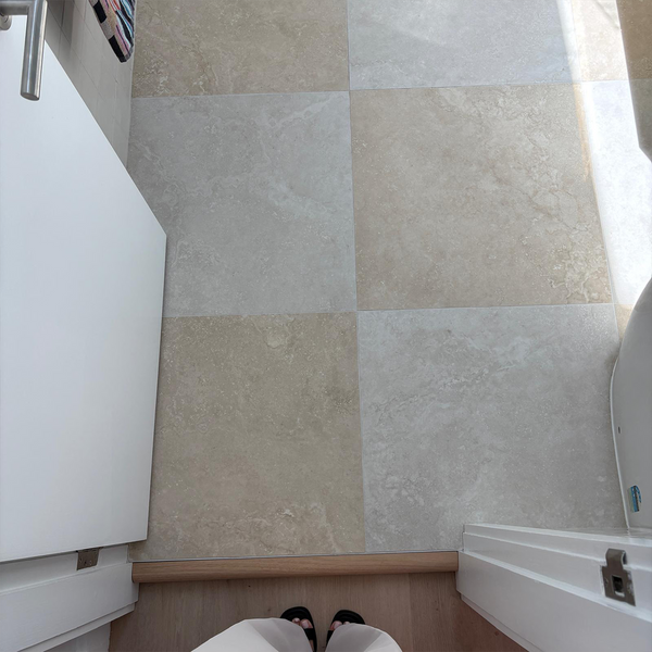 La Spezia Ivory Travertine Cross-Cut Porcelain - Stone and Tile Projects