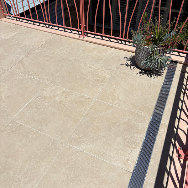 La Spezia Ivory Travertine Cross-Cut Porcelain - Stone and Tile Projects