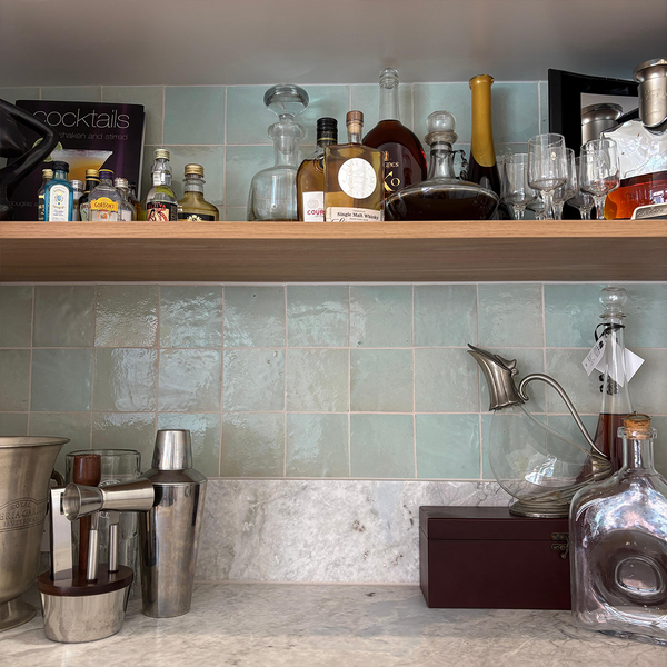 Morocco Pale Green Handmade Zellige 100x100 - Stone and Tile Projects