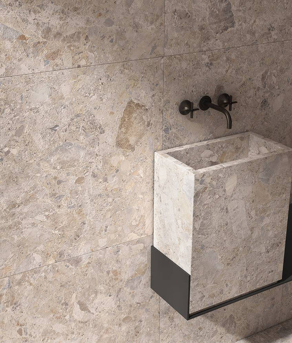 Navarre Almond Terrazzo Porcelain - Stone and Tile Projects