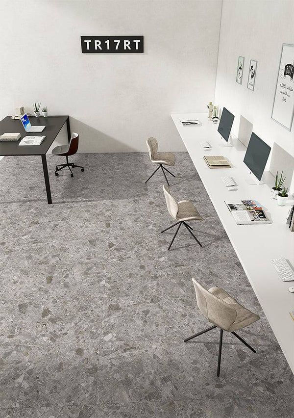 Navarre Grey Terrazzo Porcelain - Stone and Tile Projects