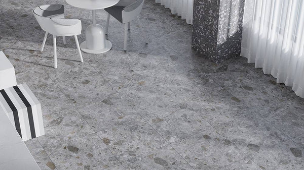 Navarre Grey Terrazzo Porcelain - Stone and Tile Projects