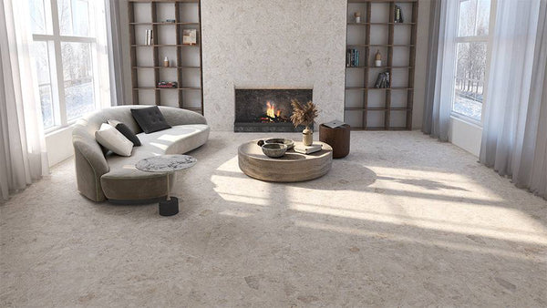 Navarre Ivory Terrazzo Porcelain - Stone and Tile Projects