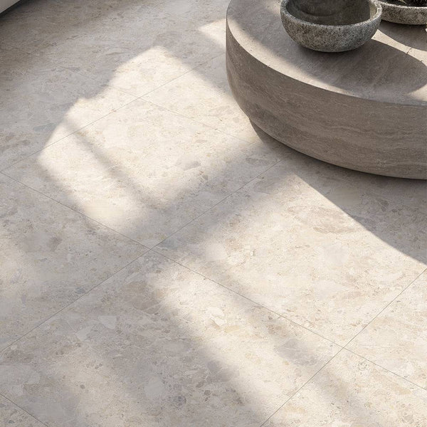Navarre Ivory Terrazzo Porcelain - Stone and Tile Projects