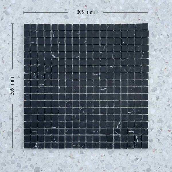 Nero Marquina Honed Marble Mosaic - Stone and Tile Projects