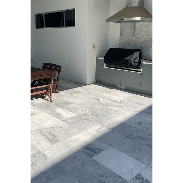 Nordic Grey Tumbled Marble - Stone and Tile Projects