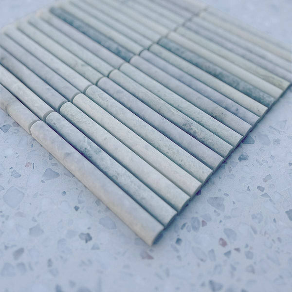 Paradiso Green Mini Flute Convex Mosaic - Stone and Tile Projects