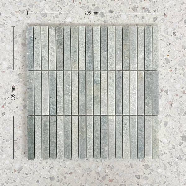 Kit Kat Paradiso Green Finger Mosaic 98x15 - Stone and Tile Projects