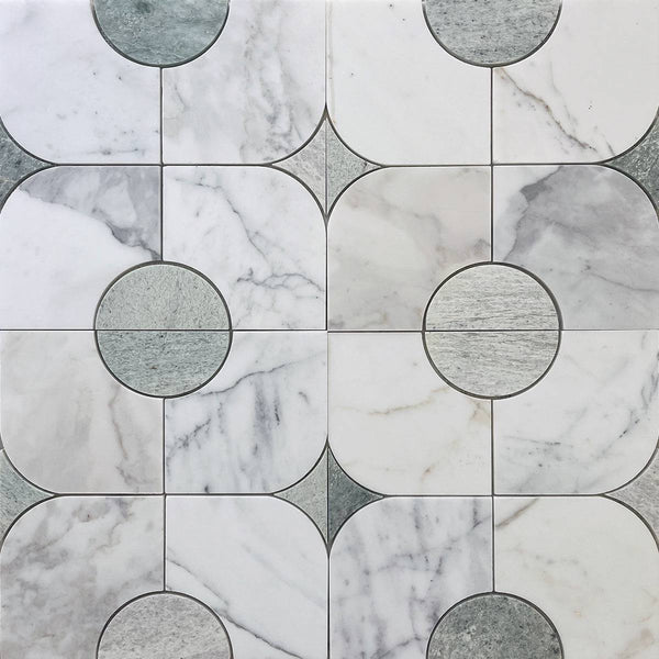 Calacatta Paradiso Green Stella Cupola mosaic - Stone and Tile Projects