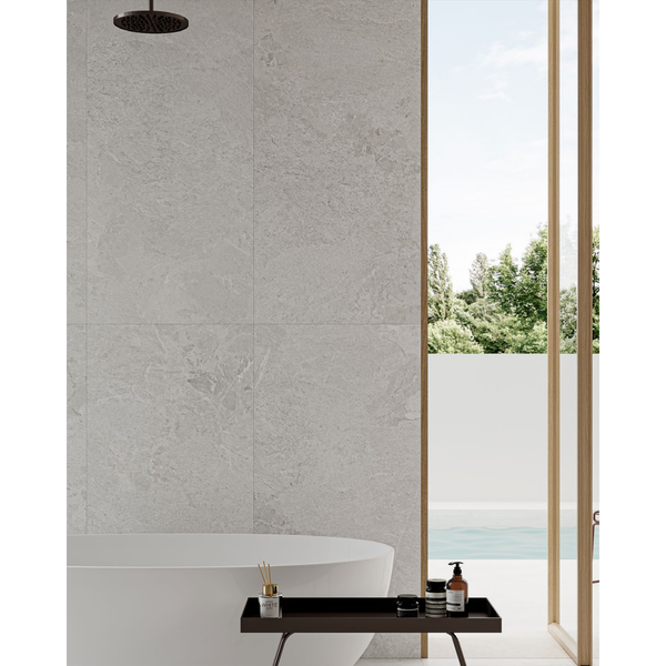 Rhyven White Limestone Porcelain - Stone and Tile Projects