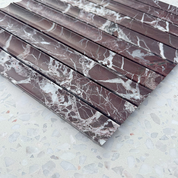 Rosso Levanto Concave Mosaic