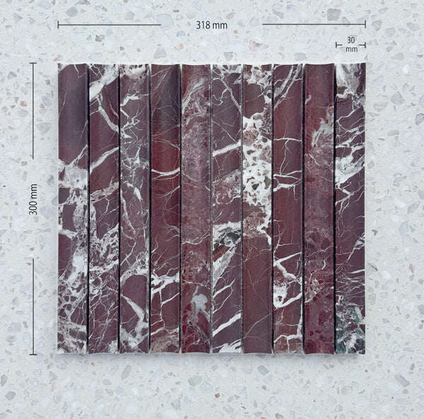Rosso Levanto Concave Mosaic