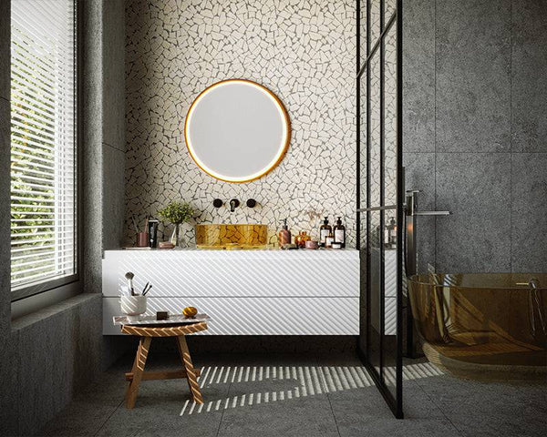 Sahara Botticino Marble Mosaic - Stone and Tile Projects