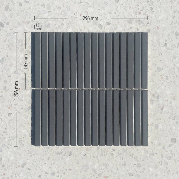 Sakura Dark Grey Slim Kitkat Mosaic - Stone and Tile Projects