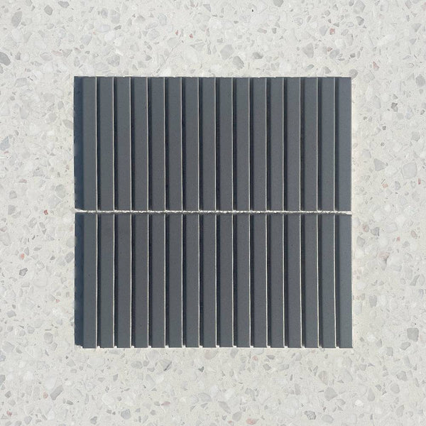 Sakura Dark Grey Slim Kitkat Mosaic - Stone and Tile Projects