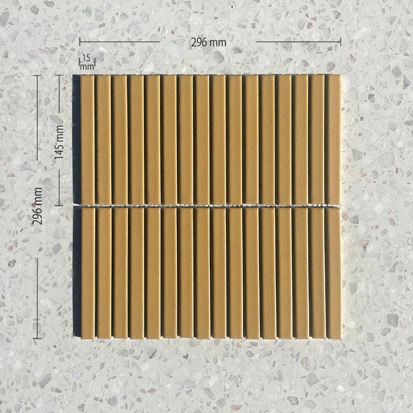 Sakura Giallo Slim Kitkat Mosaic - Stone and Tile Projects