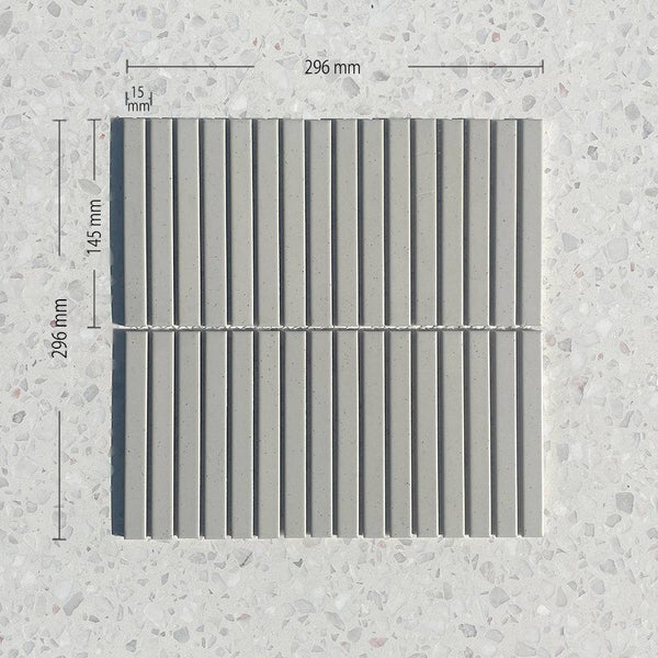 Sakura Light Grey Slim Kitkat Mosaic - Stone and Tile Projects