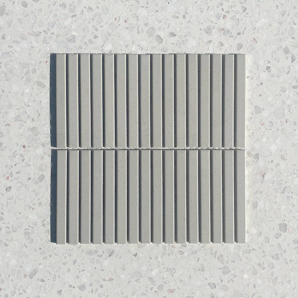 Sakura Light Grey Slim Kitkat Mosaic - Stone and Tile Projects